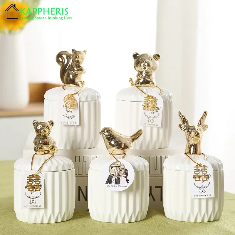 Candle Making Jars Wholesale - Barattoli per candele in ceramica bianca